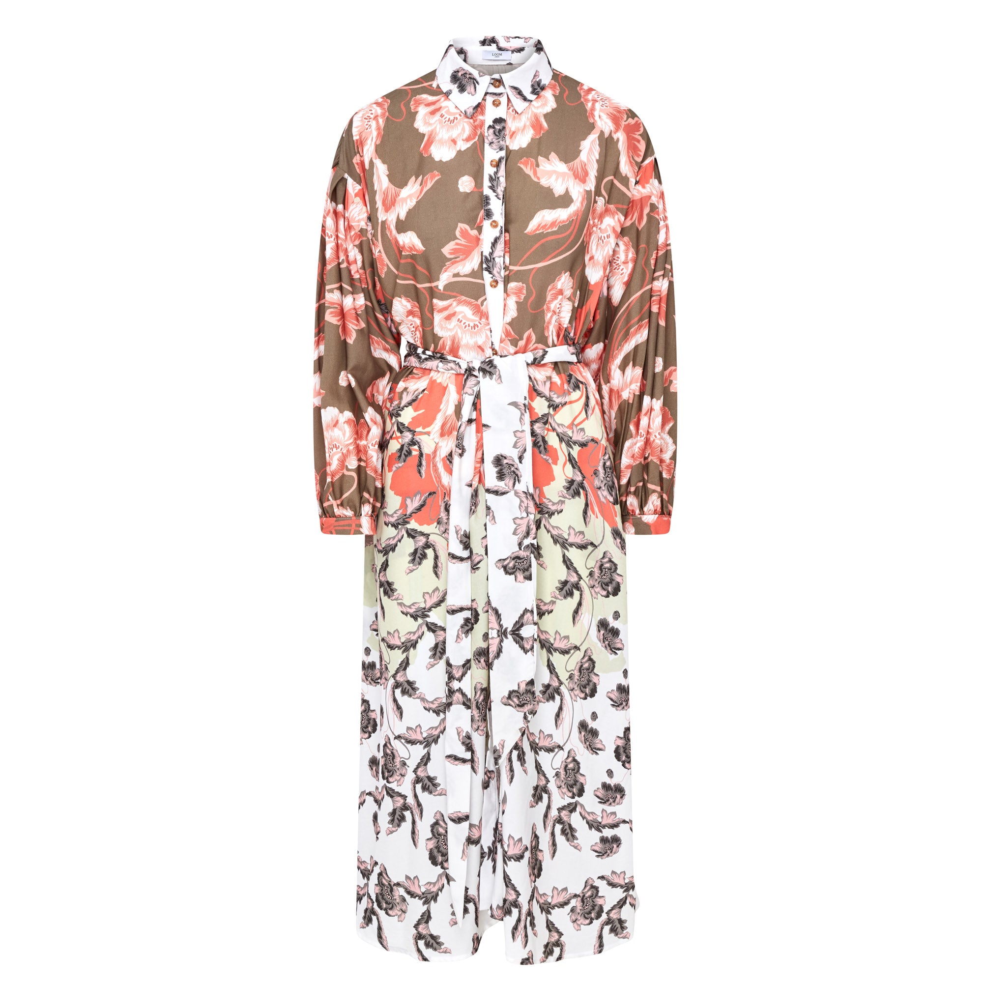 Giselle High Low Hem Shirt Dress - Multi Print