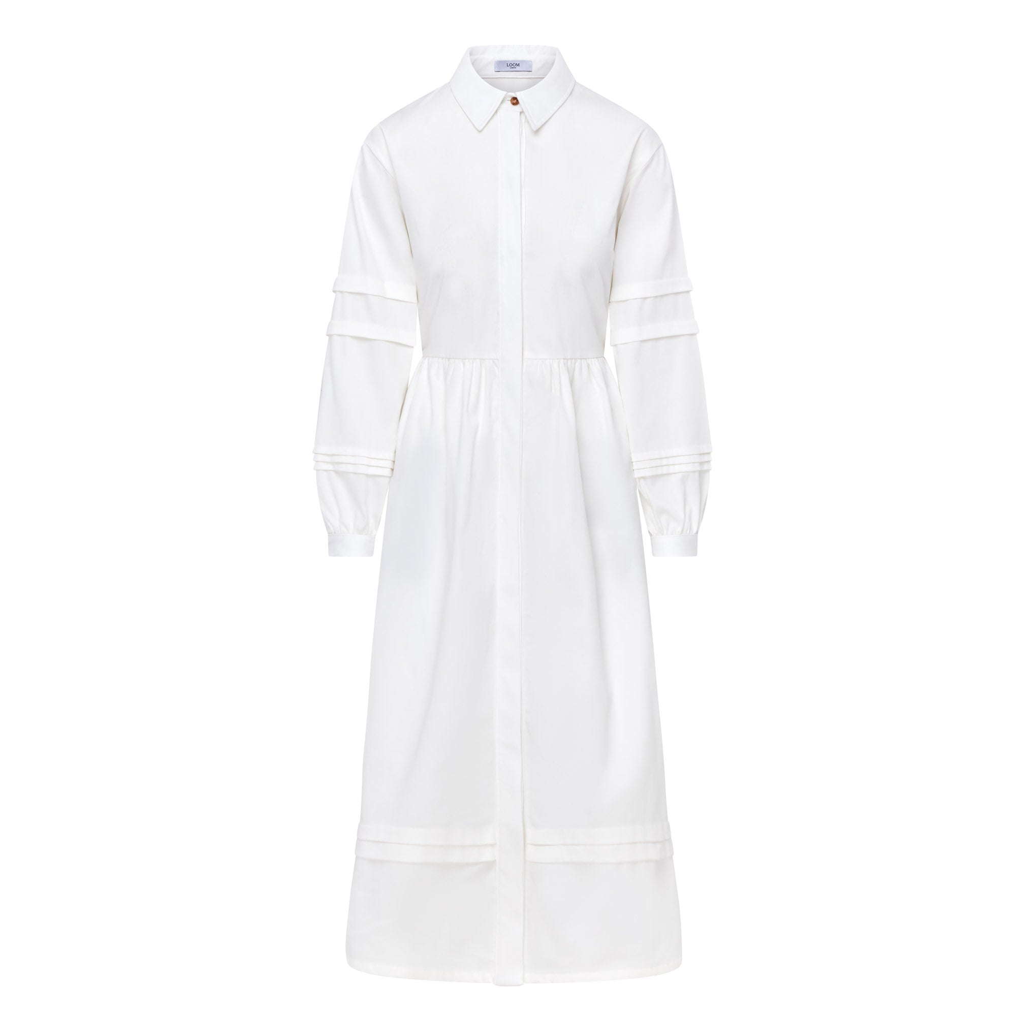 Isla Pleat Detail Dress - White