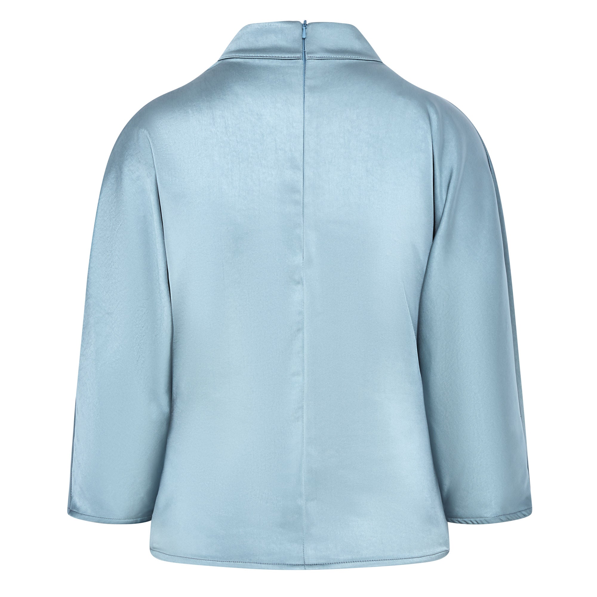 Celeste Cowl Satin Top - Light Blue