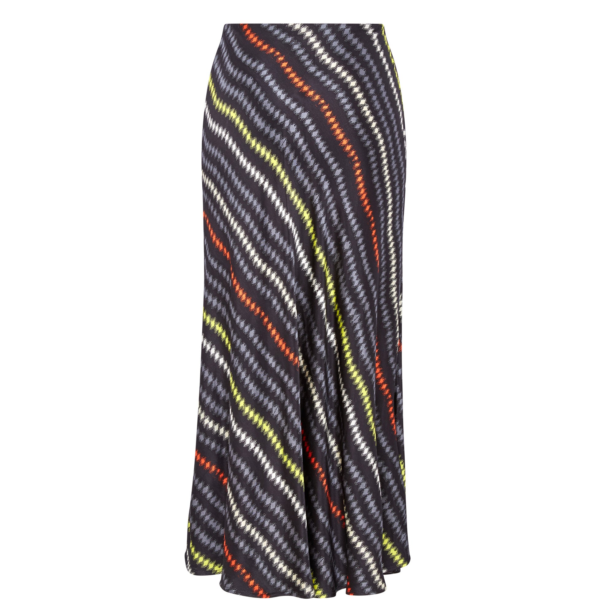 Celeste Bias Cut Satin Skirt - Black Diamond