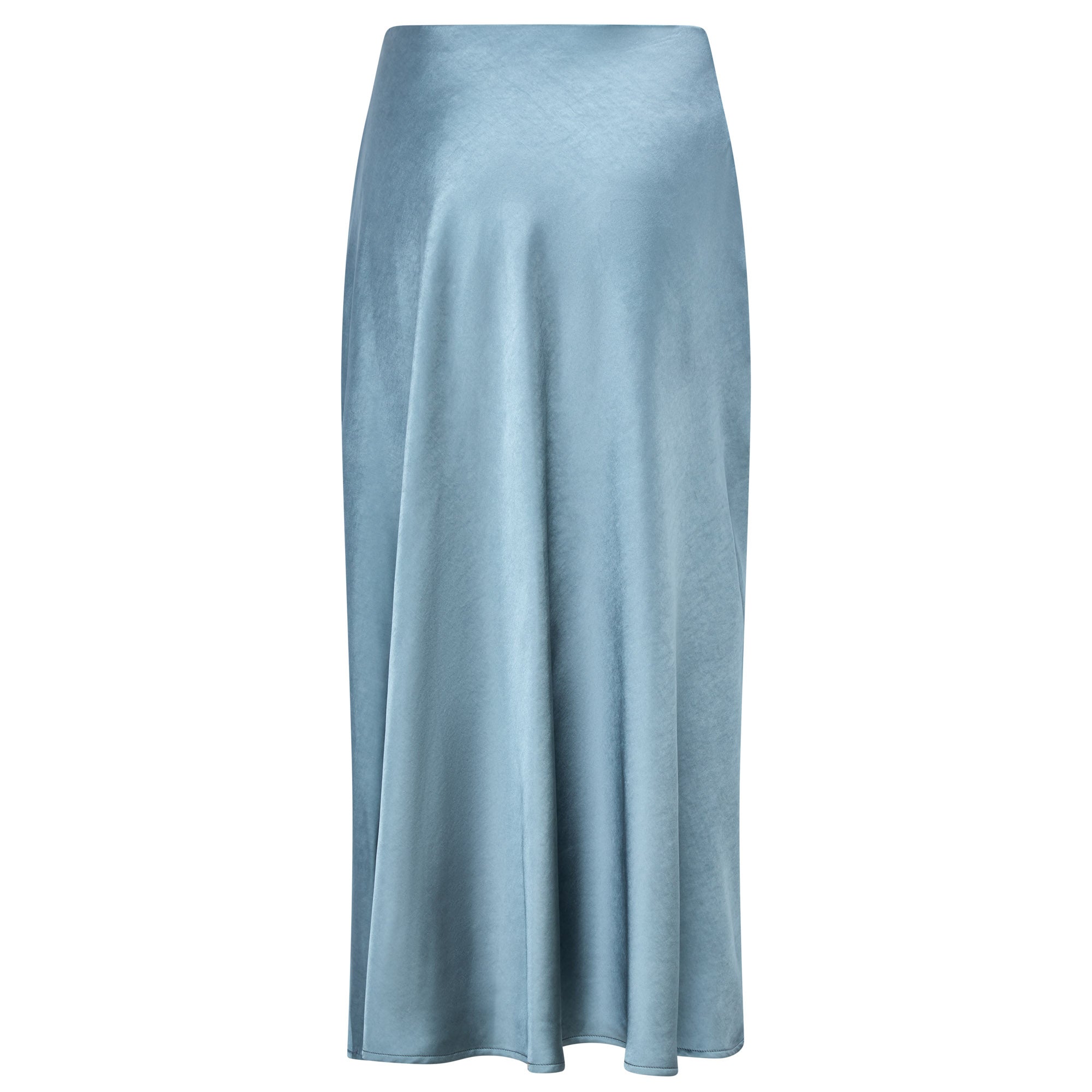 Celeste Bias Cut Satin Skirt - Light Blue