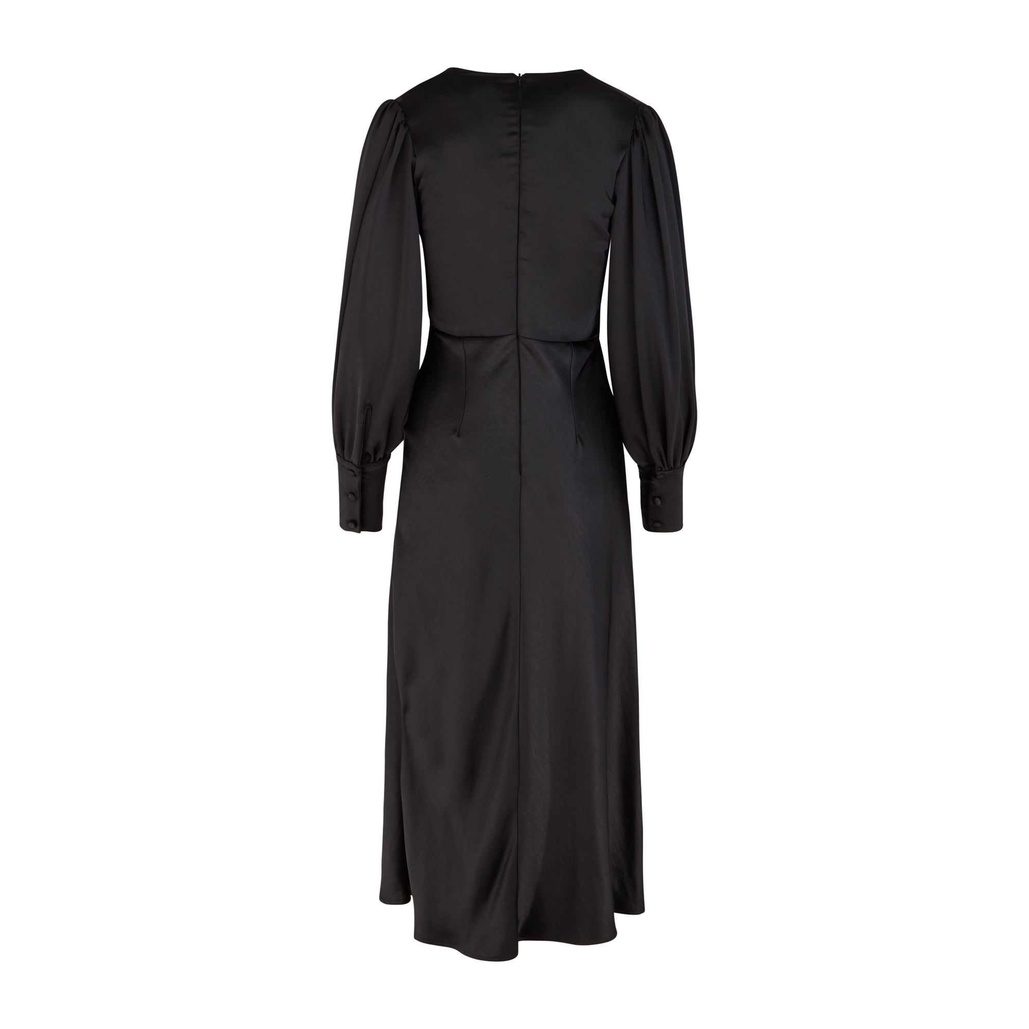 Sadie Cowl Neck Midi Dress - Black