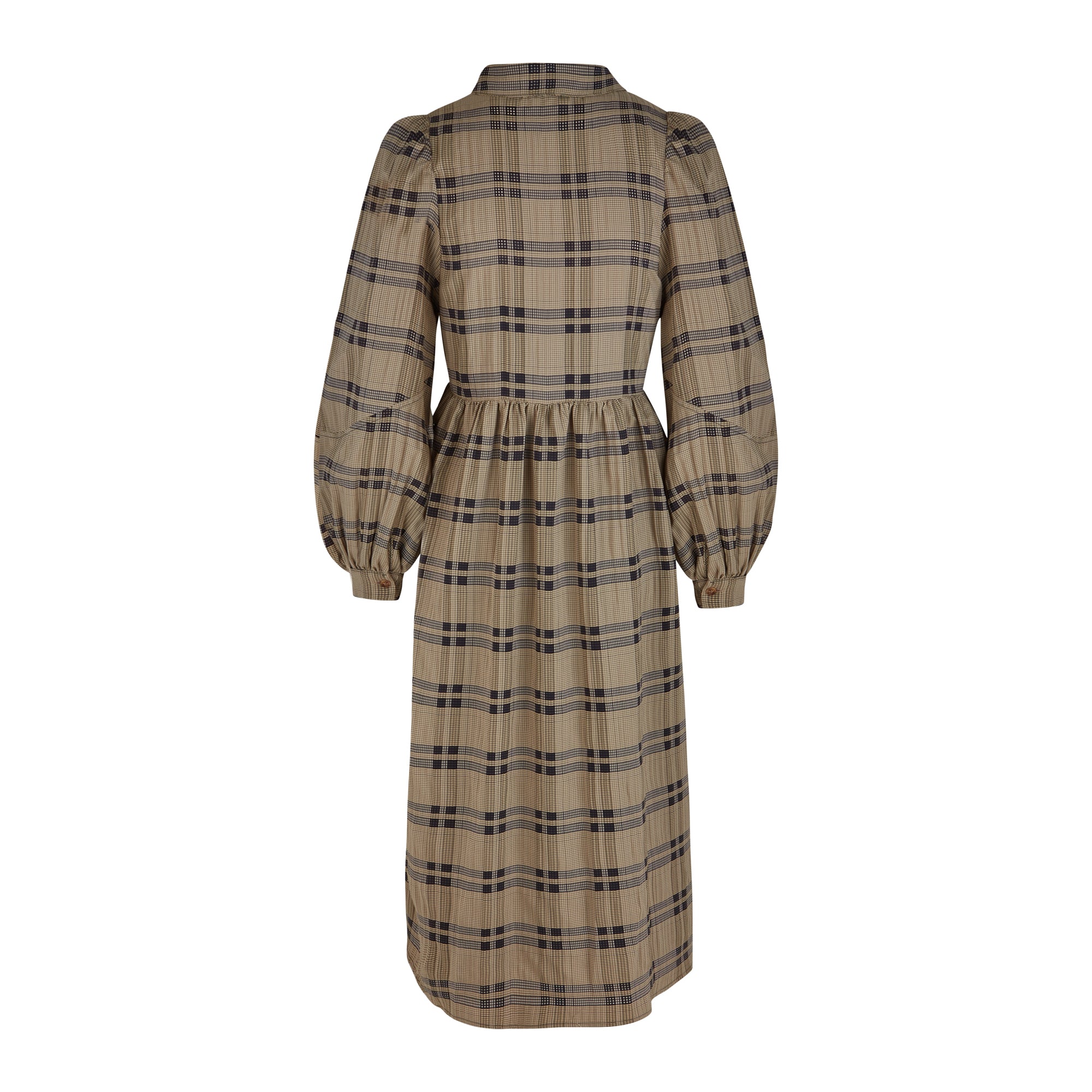 Nora Check Midi Shirt Dress - Brown & Black