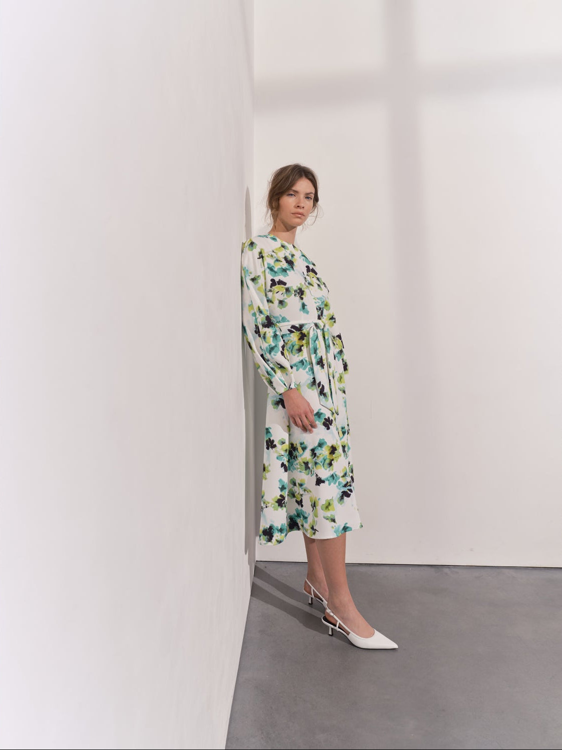 Maeve Batwing Printed Dress - Green Floral