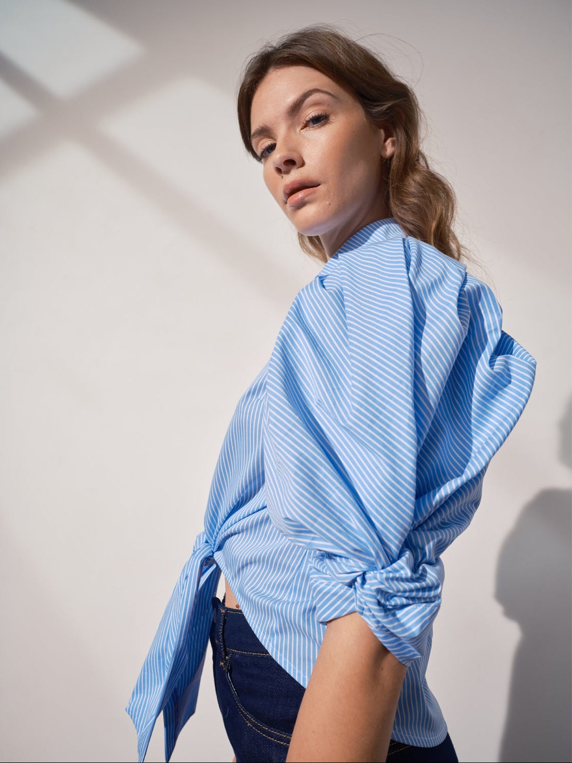 Ellery Knot Sleeve Tie Front Shirt - White