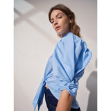 Ellery Knot Sleeve Tie Front Shirt White