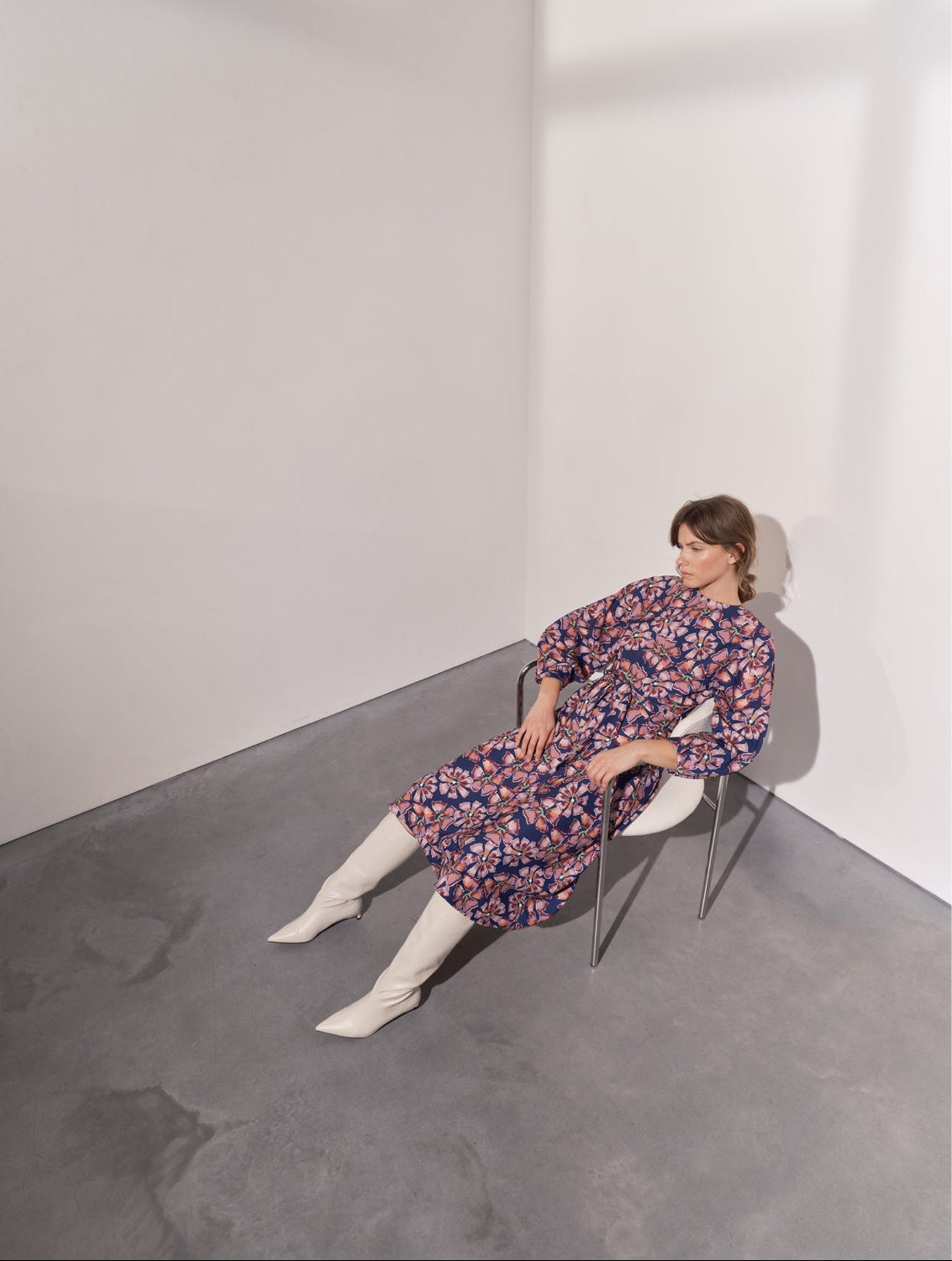 Maeve Batwing Printed Dress - Pink Floral