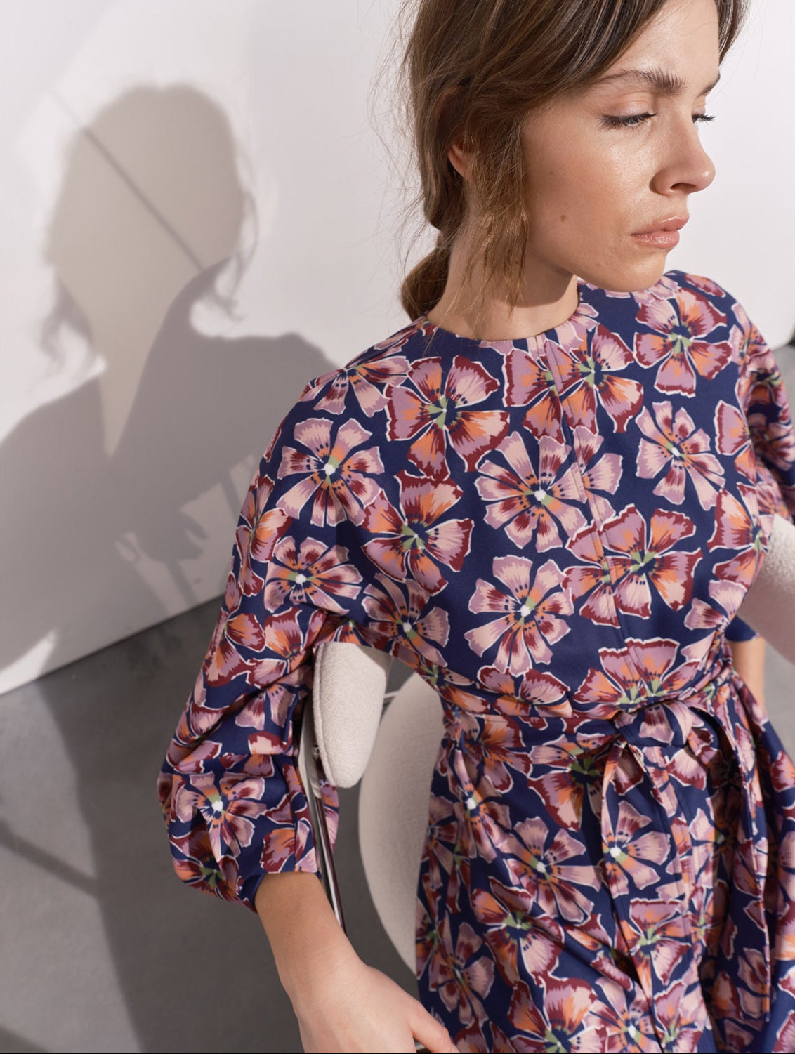 Maeve Batwing Printed Dress - Pink Floral