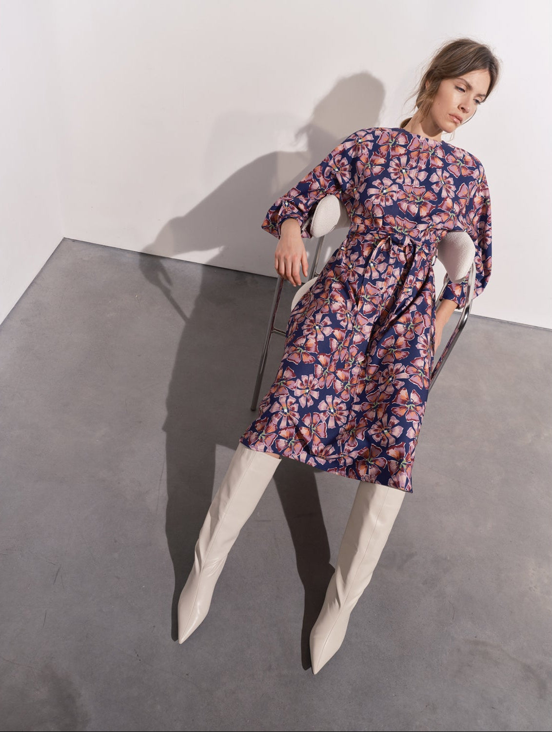 Maeve Batwing Printed Dress - Pink Floral