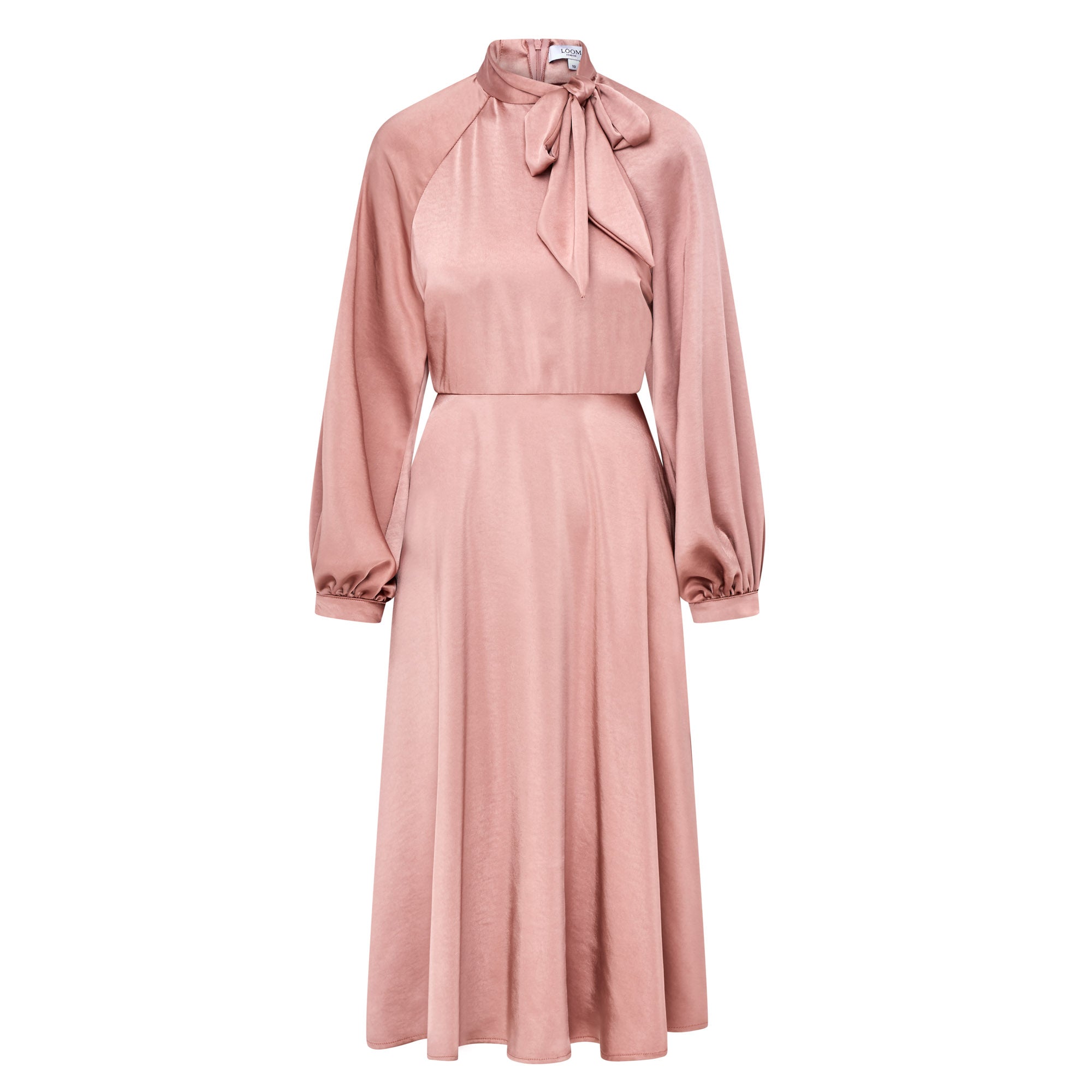 Iris Pussy Bow Dress - Blush