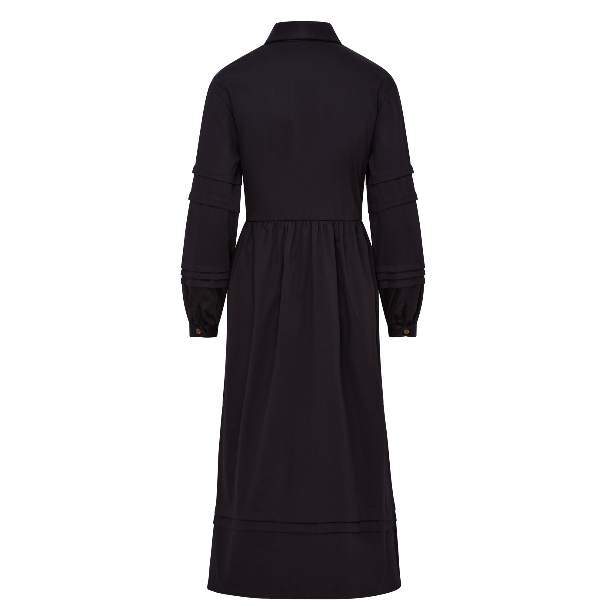Isla Pleat Detail Dress - Black