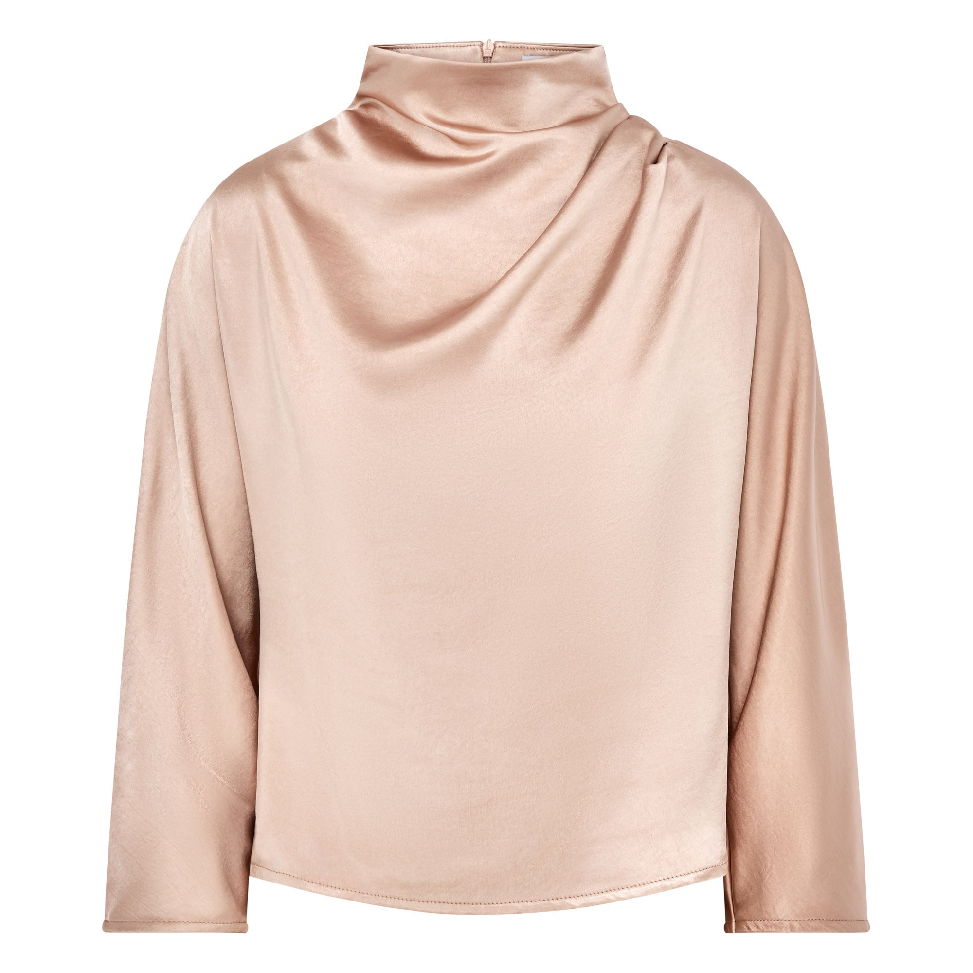 Celeste Cowl Satin Top - Nude