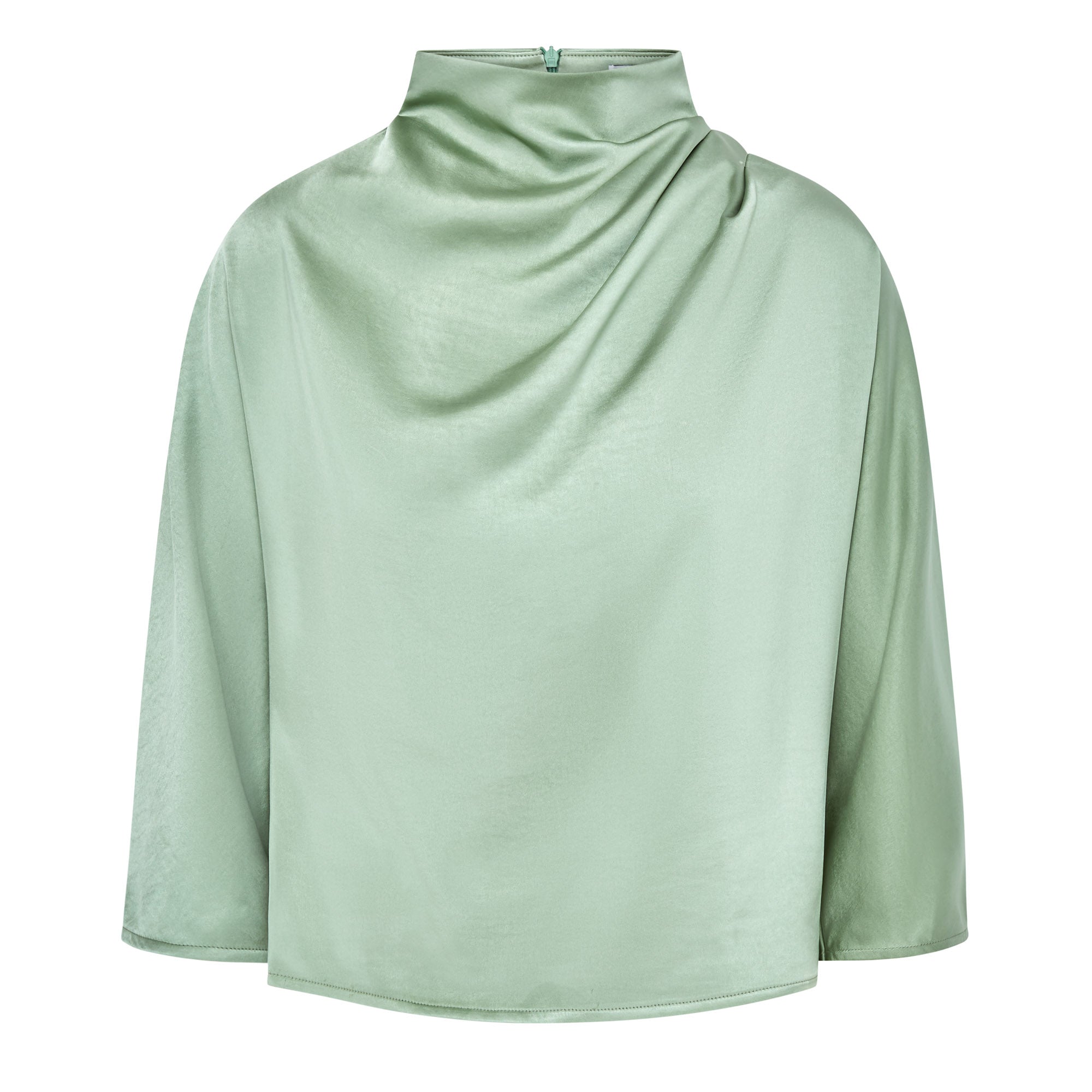 Celeste Cowl Satin Top - Sage Green