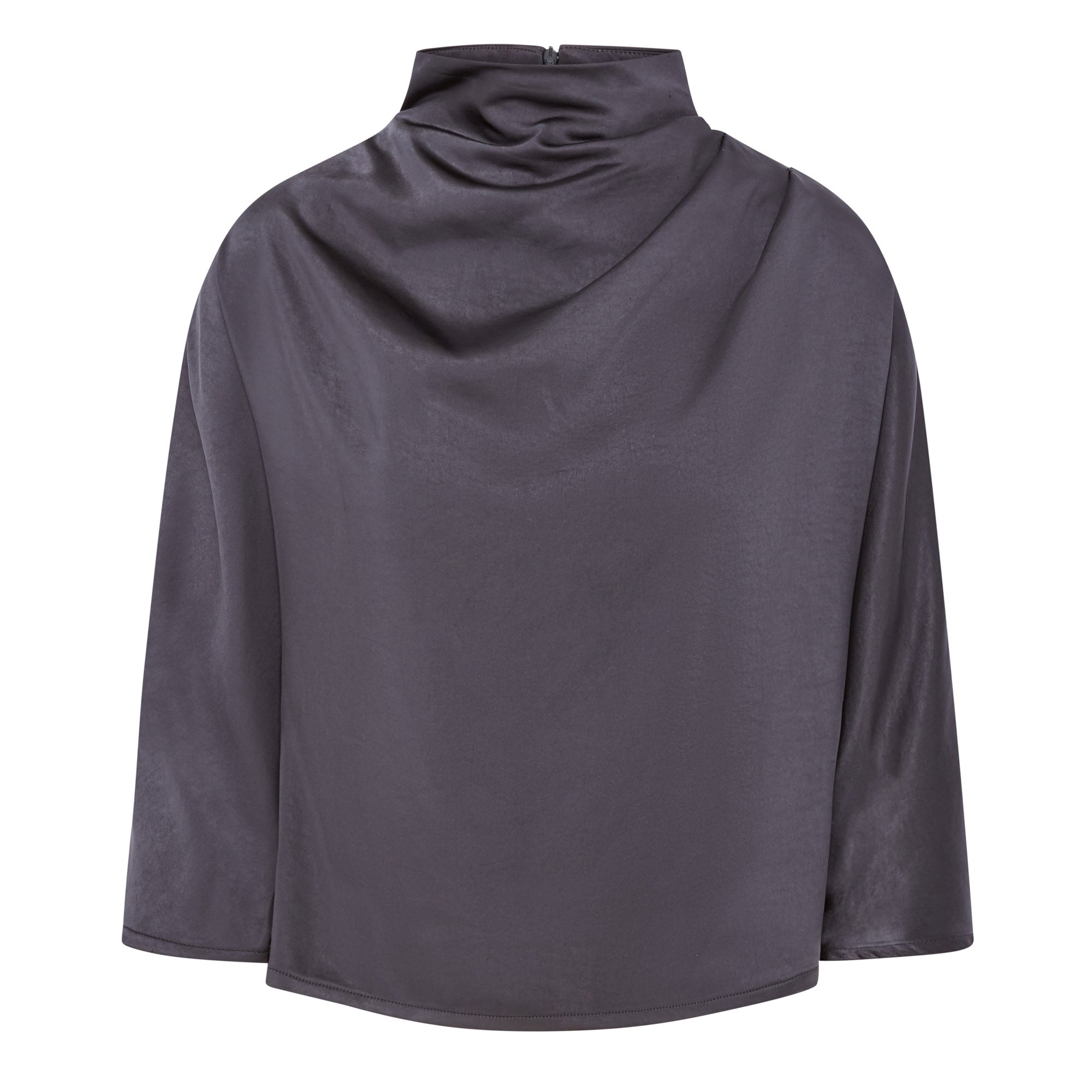 Celeste Cowl Satin Top - Black