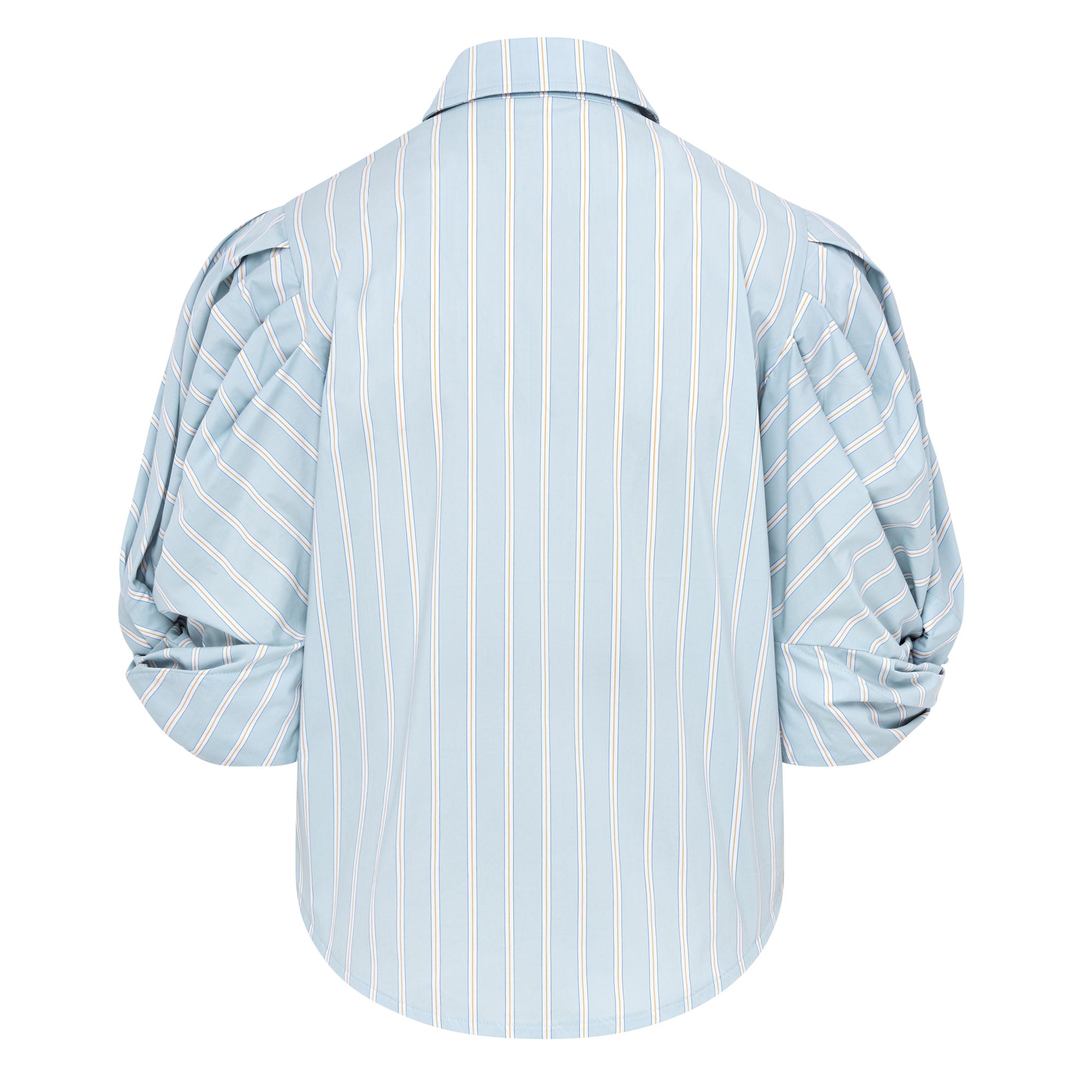 Ellery Knot Sleeve Tie Front Shirt - Green Stripe