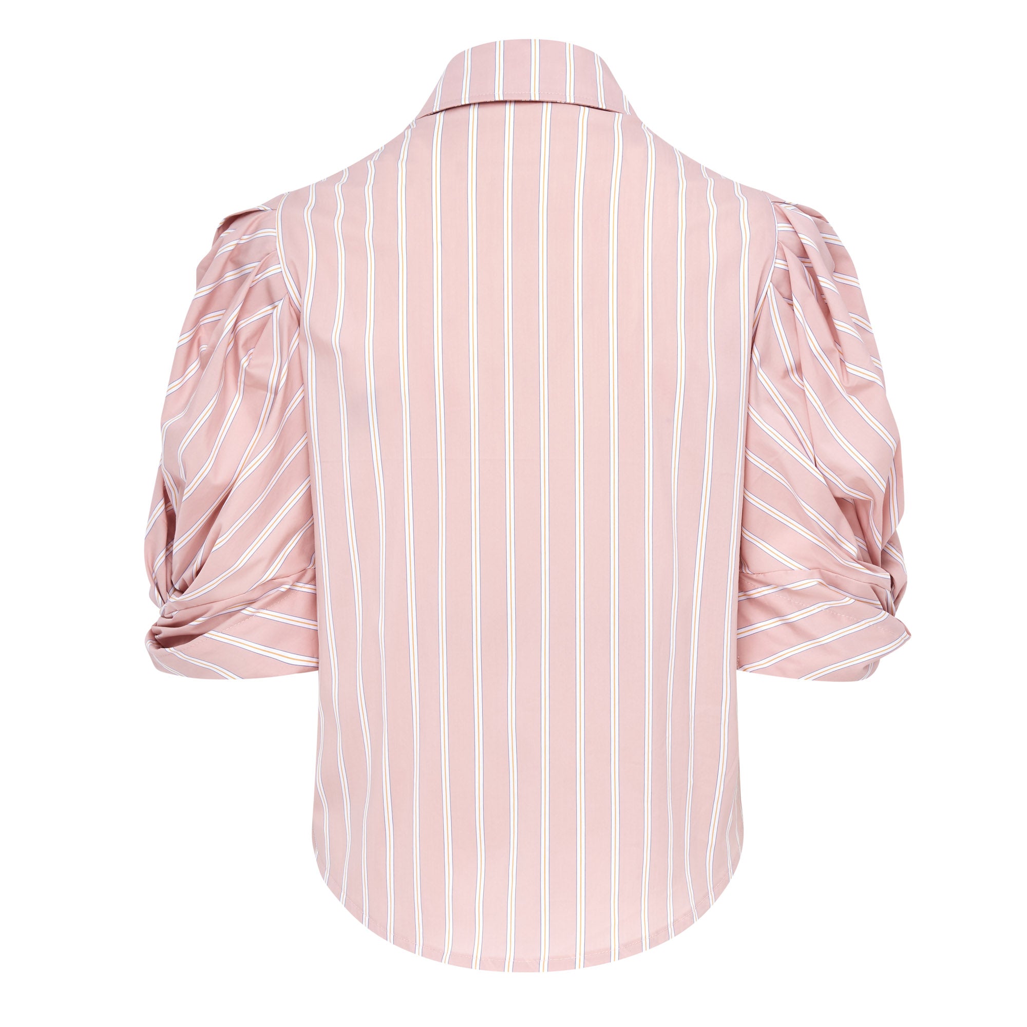 Ellery Knot Sleeve Tie Front Shirt - Pink Stripe