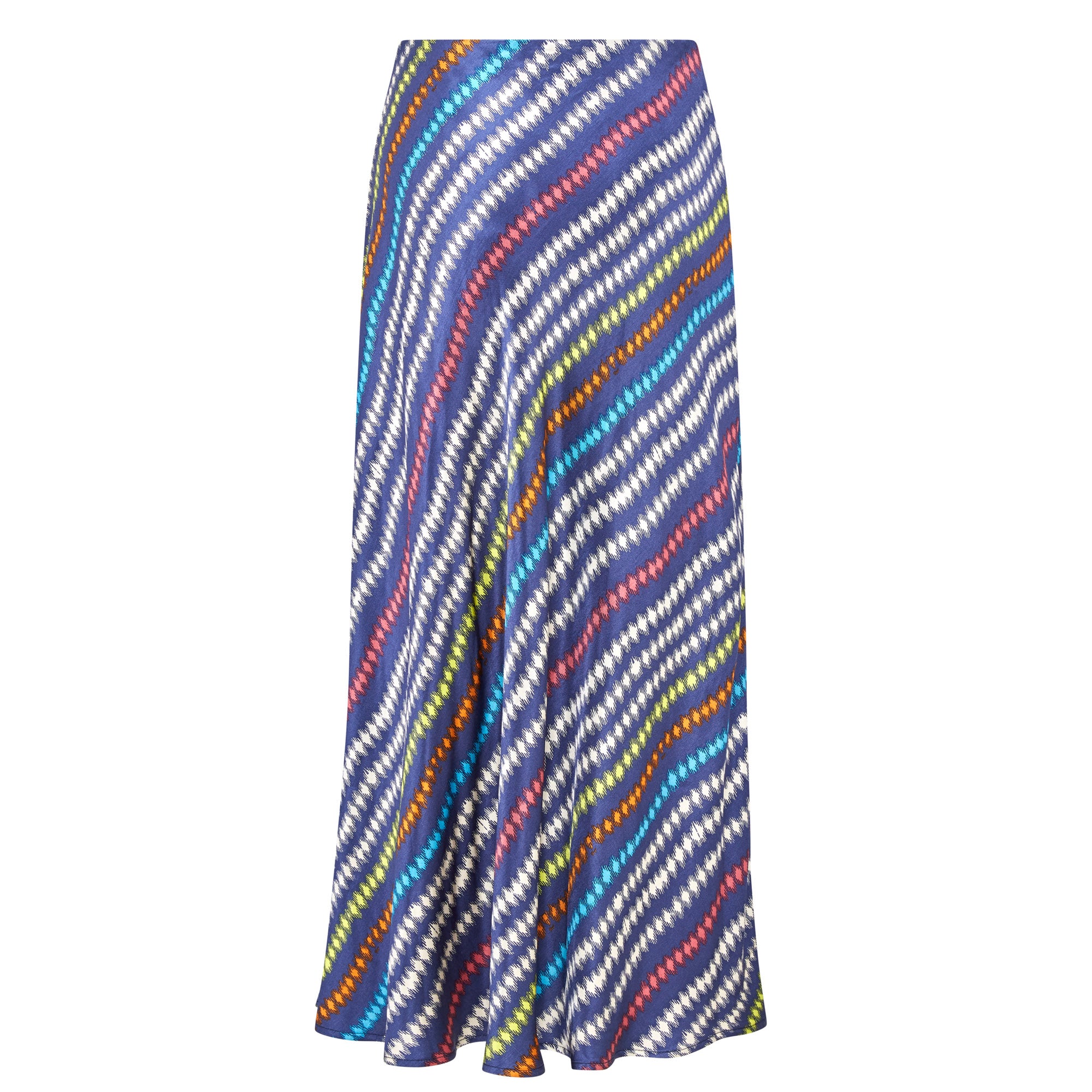 Celeste Bias Cut Satin Skirt - Navy Diamond