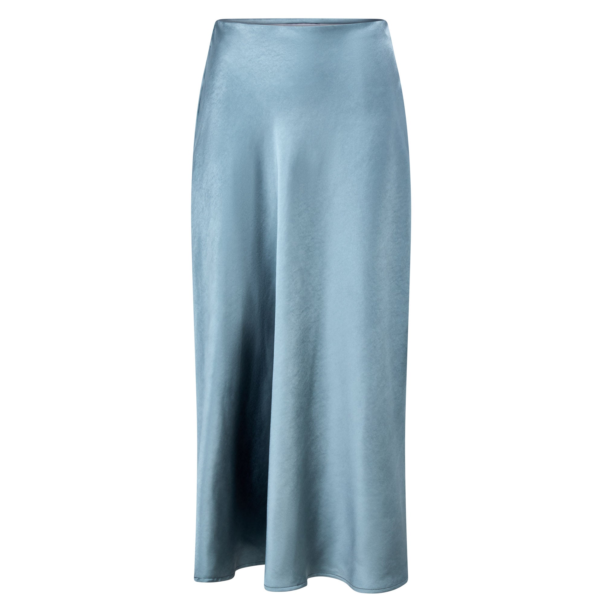 Celeste Bias Cut Satin Skirt - Light Blue