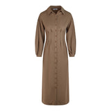 Camille Khaki Green Midi Shirt Dress