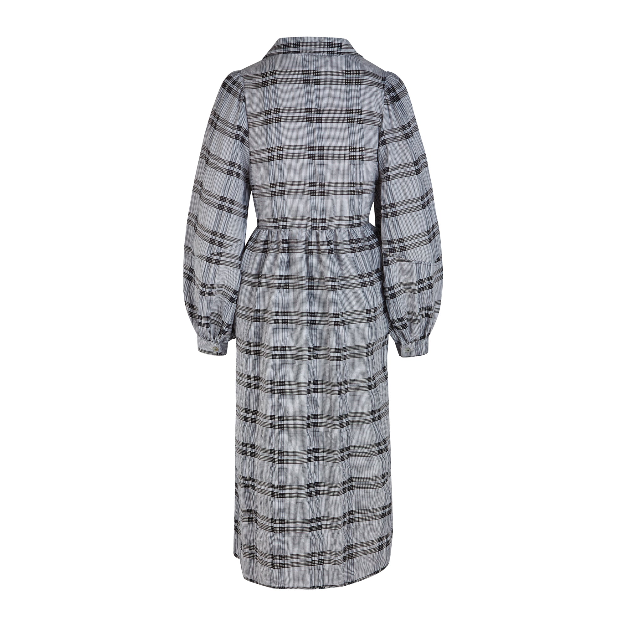 Nora Check Midi Shirt Dress - Black & White